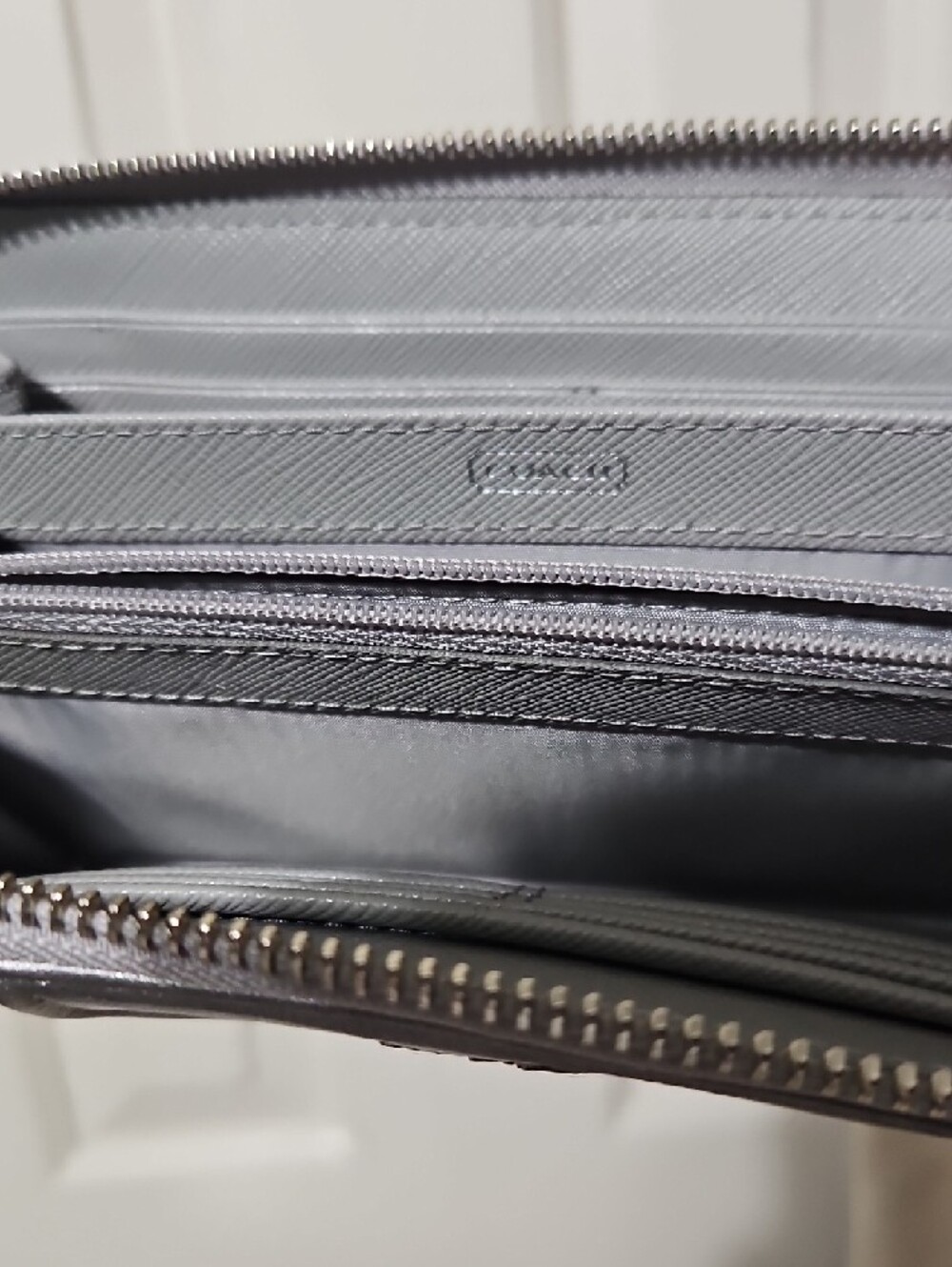 Coach NWOT Opt Art C Continental Wallet in Silver and Blue - Picture 5 of 11